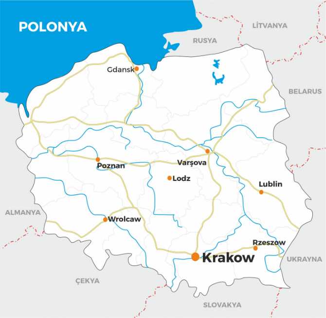 Krakow haritası